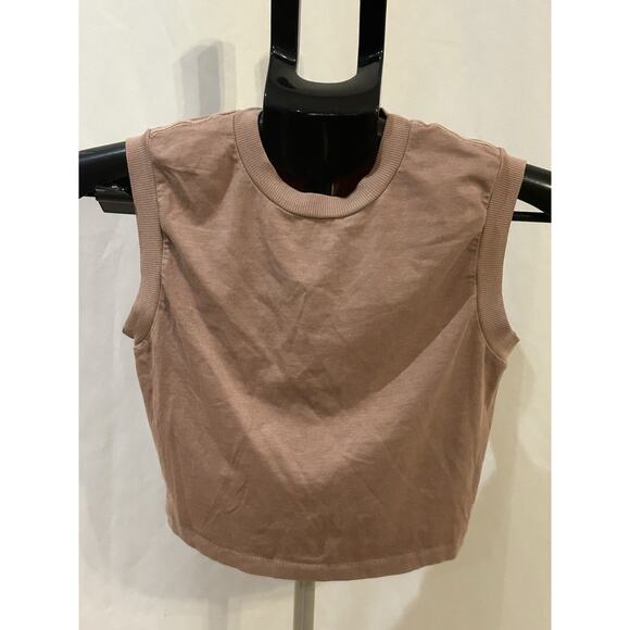 SKIMS Tops - NWT Skims Womens Brown Basic Cropped Shirt Size S